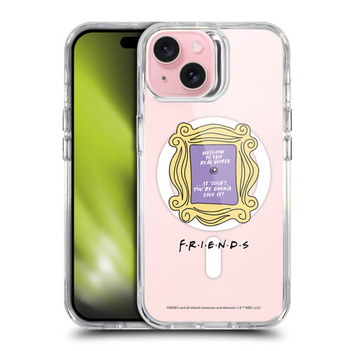 Friends TV Show Character Icons Peephole Frame SHOCKPROOF BUMPER CASE COMPATIBLE WITH Apple iPhone 15 & MAGSAFE