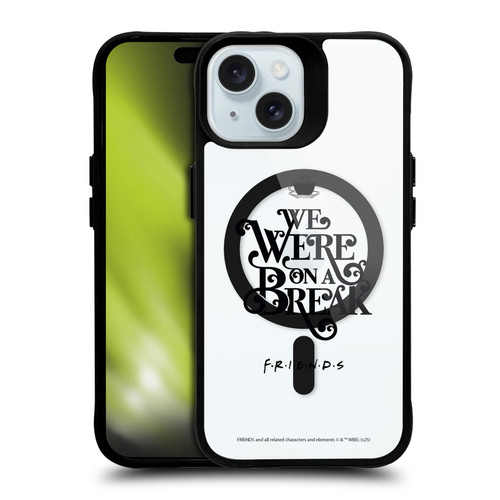 Friends TV Show Character Icons On A Break BLACK SHOCKPROOF BUMPER CASE COMPATIBLE WITH Apple iPhone 15 & MAGSAFE
