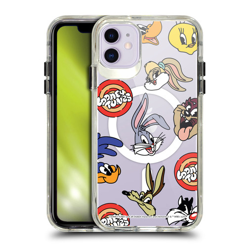 Looney Tunes Character Art Faces SHOCKPROOF BUMPER CASE COMPATIBLE WITH Apple iPhone 11 & MAGSAFE