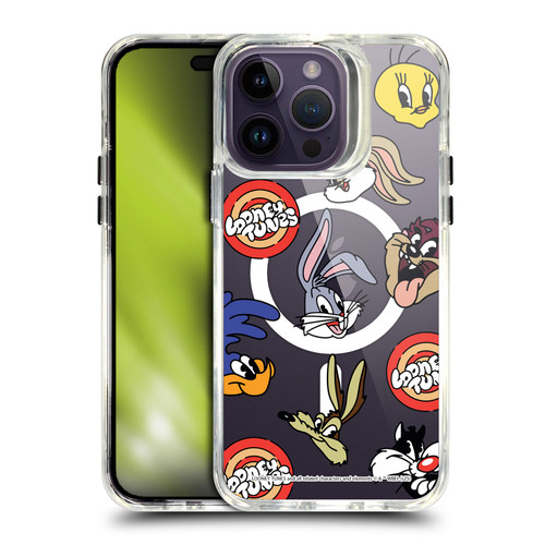 Looney Tunes Character Art Faces SHOCKPROOF BUMPER CASE COMPATIBLE WITH Apple iPhone 14 Pro Max & MAGSAFE