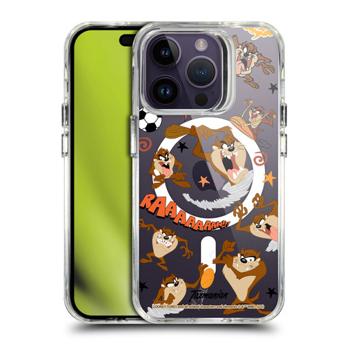 Looney Tunes Character Art Tasmanian Devil SHOCKPROOF BUMPER CASE COMPATIBLE WITH Apple iPhone 14 Pro & MAGSAFE