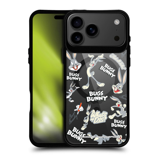 Looney Tunes Character Art Bugs Bunny BLACK SHOCKPROOF BUMPER CASE COMPATIBLE WITH Apple iPhone 17 Pro Max & MAGSAFE