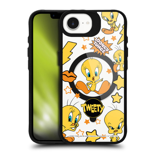 Looney Tunes Character Art Tweety Art BLACK SHOCKPROOF BUMPER CASE COMPATIBLE WITH Apple iPhone 16e / Apple iPhone 17e & MAGSAFE