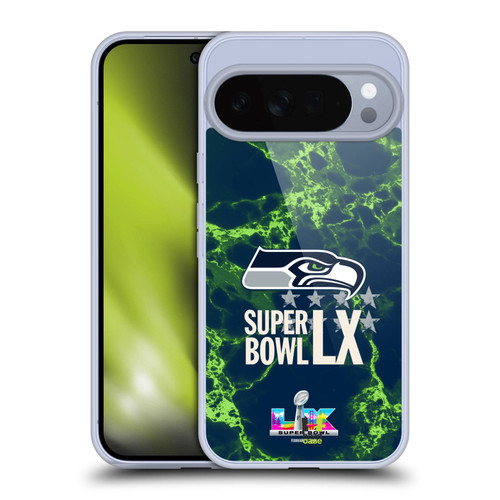 NFL 2026 Super Bowl LX Seahawks Marble Soft Gel Case for Google Pixel 10 Pro XL