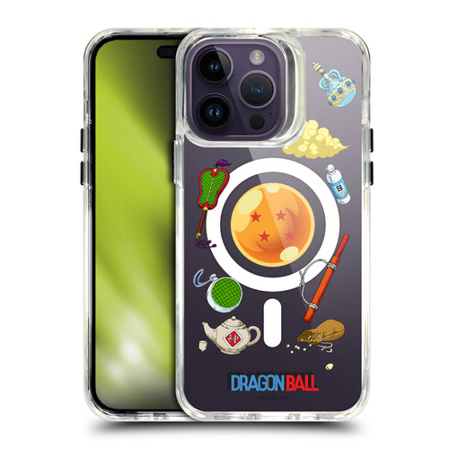 Dragon Ball Iconic Graphics Items Collage SHOCKPROOF BUMPER CASE COMPATIBLE WITH Apple iPhone 14 Pro Max & MAGSAFE