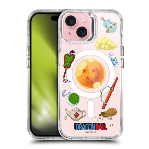Dragon Ball Iconic Graphics Items Collage SHOCKPROOF BUMPER CASE COMPATIBLE WITH Apple iPhone 15 & MAGSAFE