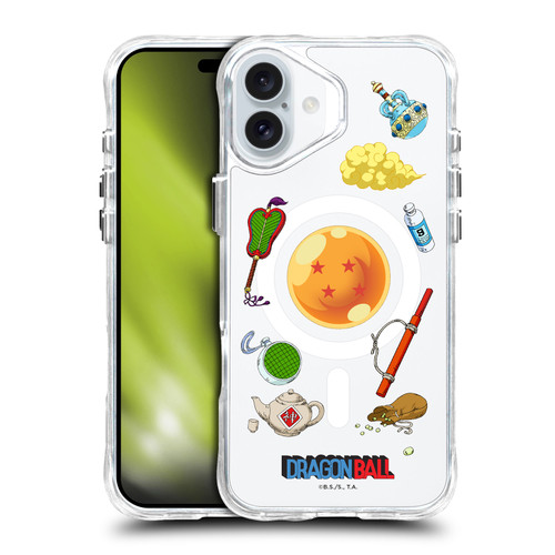 Dragon Ball Iconic Graphics Items Collage SHOCKPROOF BUMPER CASE COMPATIBLE WITH Apple iPhone 16 Plus & MAGSAFE