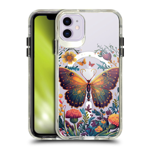 JK Stewart Art Collection Butterfly In Garden SHOCKPROOF BUMPER CASE COMPATIBLE WITH Apple iPhone 11 & MAGSAFE
