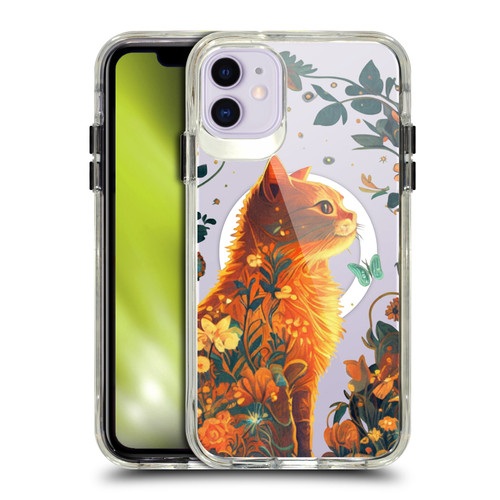 JK Stewart Art Collection Orange Cat Sitting SHOCKPROOF BUMPER CASE COMPATIBLE WITH Apple iPhone 11 & MAGSAFE
