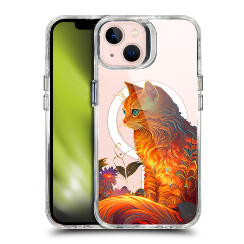 JK Stewart Art Collection Cat SHOCKPROOF BUMPER CASE COMPATIBLE WITH Apple iPhone 13 & MAGSAFE