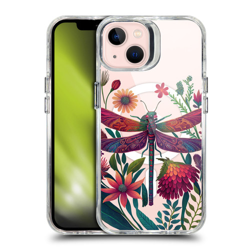 JK Stewart Art Collection Dragonfly Purple SHOCKPROOF BUMPER CASE COMPATIBLE WITH Apple iPhone 13 & MAGSAFE