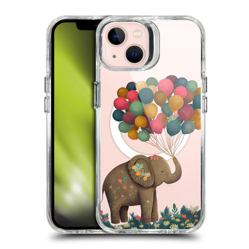 JK Stewart Art Collection Elephant Holding Balloon SHOCKPROOF BUMPER CASE COMPATIBLE WITH Apple iPhone 13 & MAGSAFE