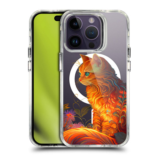 JK Stewart Art Collection Cat SHOCKPROOF BUMPER CASE COMPATIBLE WITH Apple iPhone 14 Pro & MAGSAFE
