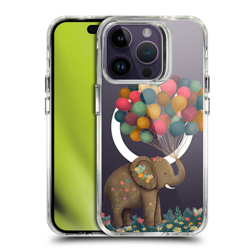 JK Stewart Art Collection Elephant Holding Balloon SHOCKPROOF BUMPER CASE COMPATIBLE WITH Apple iPhone 14 Pro & MAGSAFE