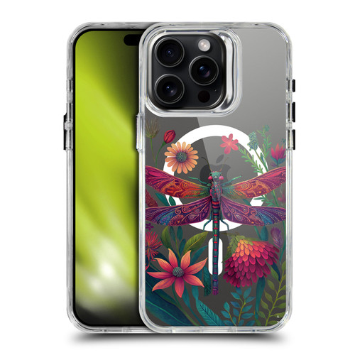 JK Stewart Art Collection Dragonfly Purple SHOCKPROOF BUMPER CASE COMPATIBLE WITH Apple iPhone 15 Pro Max & MAGSAFE