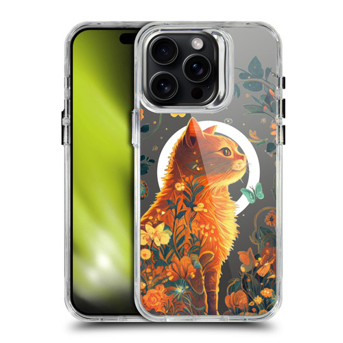 JK Stewart Art Collection Orange Cat Sitting SHOCKPROOF BUMPER CASE COMPATIBLE WITH Apple iPhone 15 Pro Max & MAGSAFE