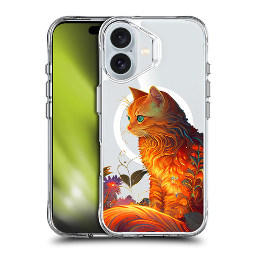 JK Stewart Art Collection Cat SHOCKPROOF BUMPER CASE COMPATIBLE WITH Apple iPhone 16 & MAGSAFE