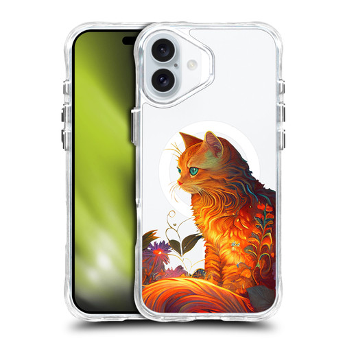 JK Stewart Art Collection Cat SHOCKPROOF BUMPER CASE COMPATIBLE WITH Apple iPhone 16 Plus & MAGSAFE
