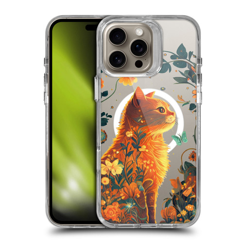 JK Stewart Art Collection Orange Cat Sitting SHOCKPROOF BUMPER CASE COMPATIBLE WITH Apple iPhone 16 Pro Max & MAGSAFE