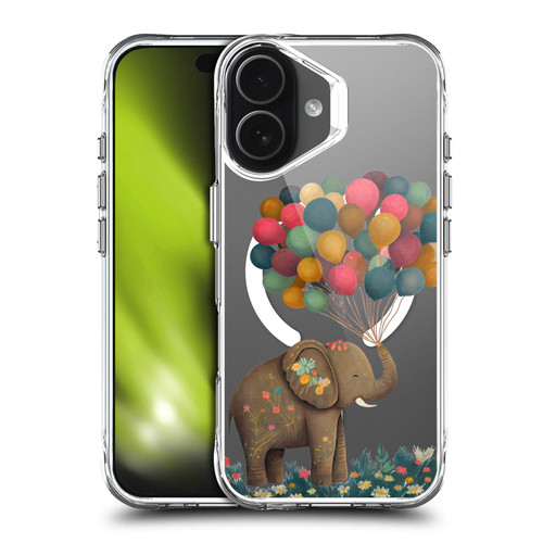 JK Stewart Art Collection Elephant Holding Balloon SHOCKPROOF BUMPER CASE COMPATIBLE WITH Apple iPhone 17 & MAGSAFE