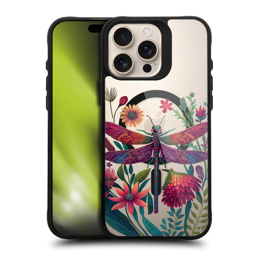 JK Stewart Art Collection Dragonfly Purple BLACK SHOCKPROOF BUMPER CASE COMPATIBLE WITH Apple iPhone 16 Pro Max & MAGSAFE