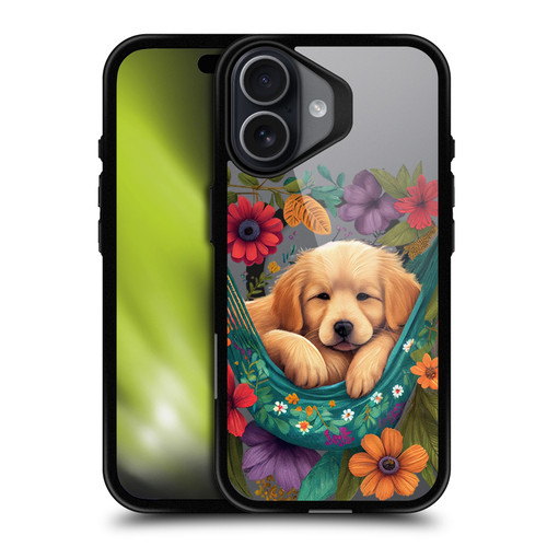 JK Stewart Art Collection Golden Retriever In Hammock BLACK SHOCKPROOF BUMPER CASE COMPATIBLE WITH Apple iPhone 17 & MAGSAFE
