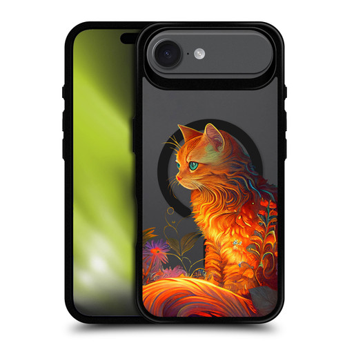 JK Stewart Art Collection Cat BLACK SHOCKPROOF BUMPER CASE COMPATIBLE WITH Apple iPhone 17 Air & MAGSAFE