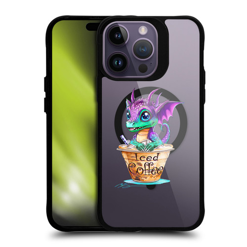 Ruth Thompson Cups and Dragons Iced Coffee BLACK SHOCKPROOF BUMPER CASE COMPATIBLE WITH Apple iPhone 14 Pro Max & MAGSAFE