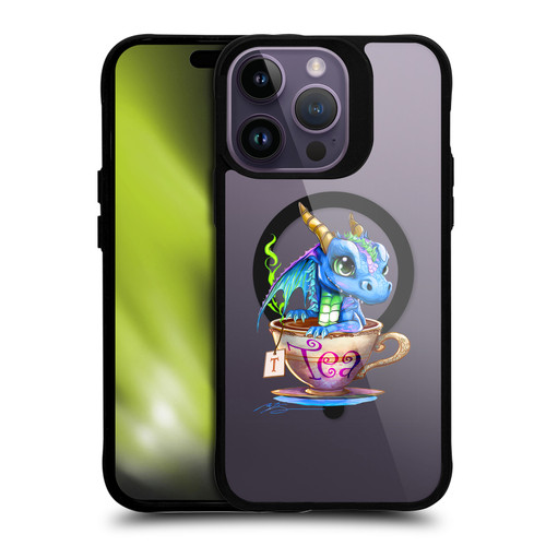 Ruth Thompson Cups and Dragons Tea BLACK SHOCKPROOF BUMPER CASE COMPATIBLE WITH Apple iPhone 14 Pro Max & MAGSAFE