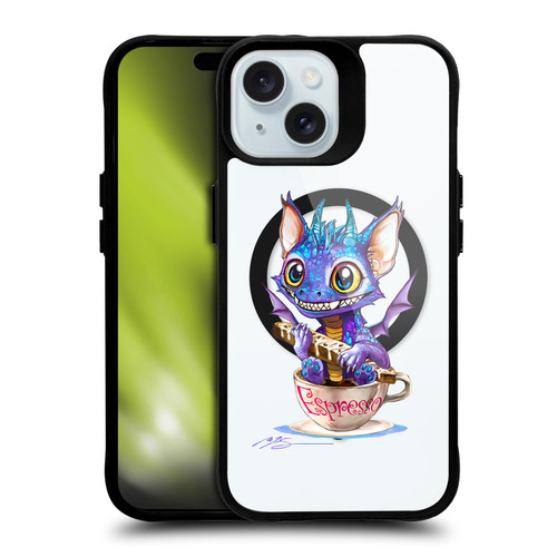 Ruth Thompson Cups and Dragons Espresso BLACK SHOCKPROOF BUMPER CASE COMPATIBLE WITH Apple iPhone 15 & MAGSAFE