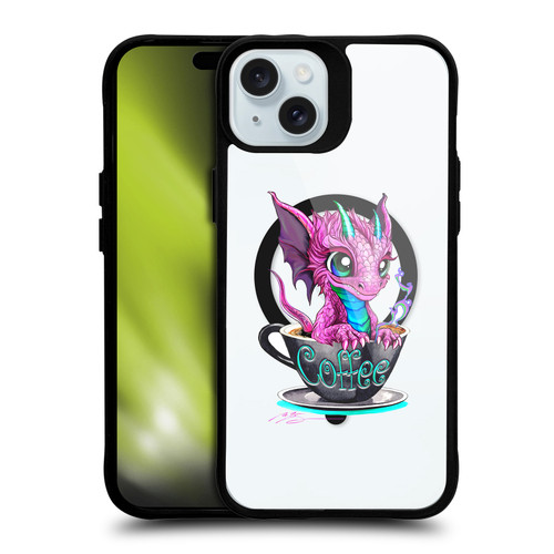 Ruth Thompson Cups and Dragons Coffee BLACK SHOCKPROOF BUMPER CASE COMPATIBLE WITH Apple iPhone 15 Plus & MAGSAFE