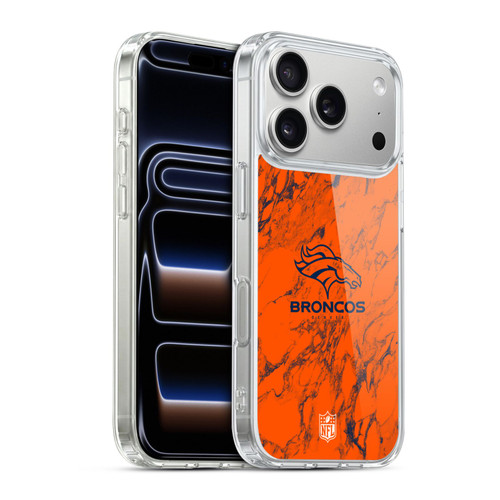 NFL Denver Broncos Graphics Coloured Marble Soft Gel Case for Apple iPhone 17 Pro