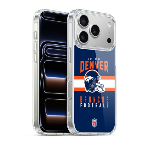 NFL Denver Broncos Graphics Helmet Typography Soft Gel Case for Apple iPhone 17 Pro