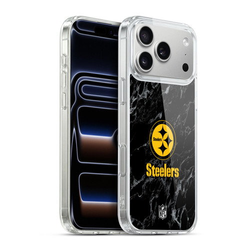 NFL Pittsburgh Steelers Graphics Coloured Marble Soft Gel Case for Apple iPhone 17 Pro Max