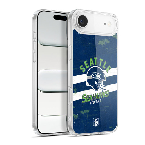 NFL Seattle Seahawks Logo Art Helmet Distressed Soft Gel Case for Apple iPhone 17 Air