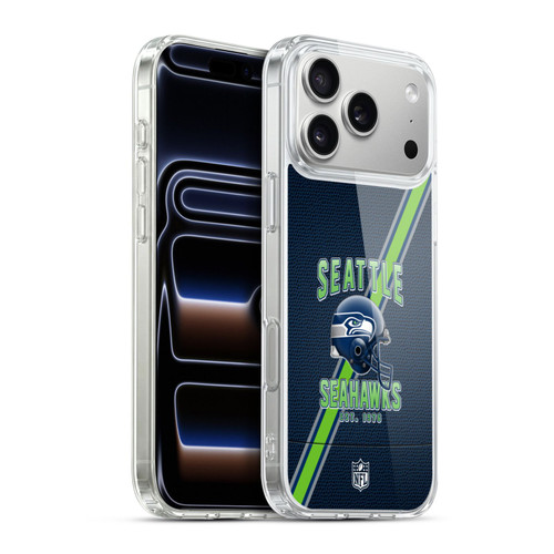 NFL Seattle Seahawks Logo Art Football Stripes Soft Gel Case for Apple iPhone 17 Pro Max