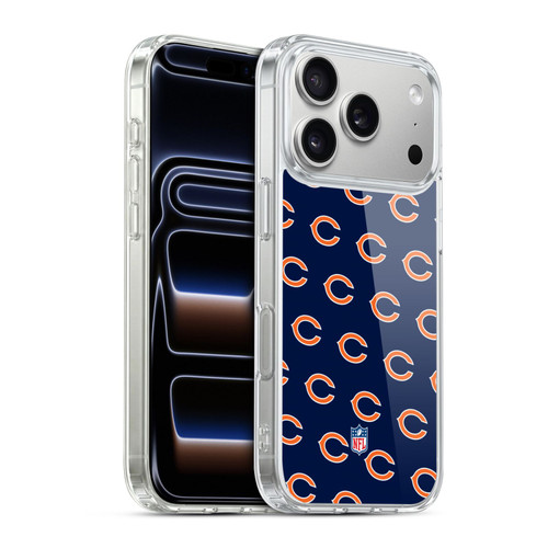 NFL Chicago Bears Artwork Patterns Soft Gel Case for Apple iPhone 17 Pro
