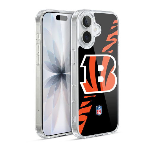 NFL Cincinnati Bengals Logo Stripes Soft Gel Case for Apple iPhone 17
