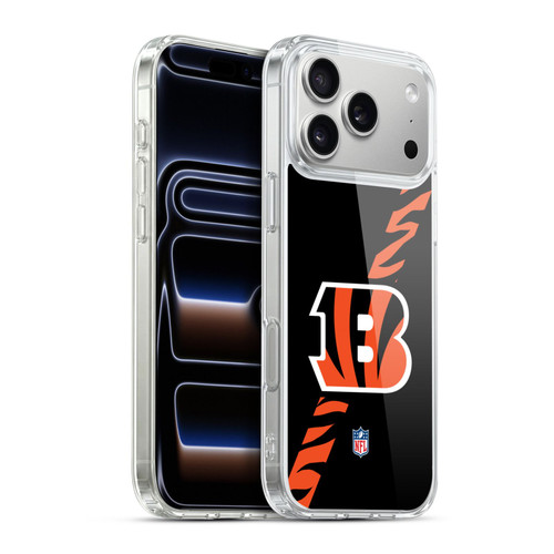 NFL Cincinnati Bengals Logo Stripes Soft Gel Case for Apple iPhone 17 Pro Max