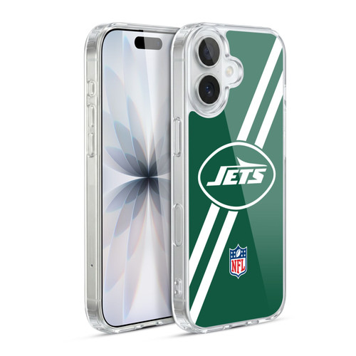 NFL New York Jets Logo Stripes Soft Gel Case for Apple iPhone 17
