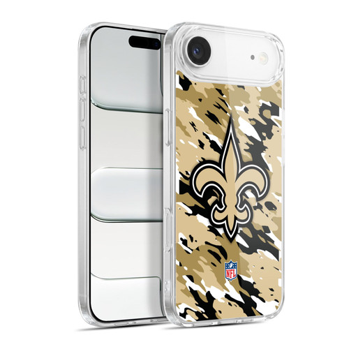 NFL New Orleans Saints Logo Camou Soft Gel Case for Apple iPhone 17 Air
