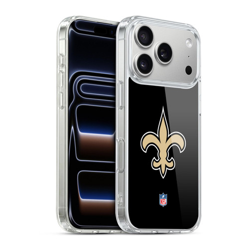 NFL New Orleans Saints Logo Plain Soft Gel Case for Apple iPhone 17 Pro