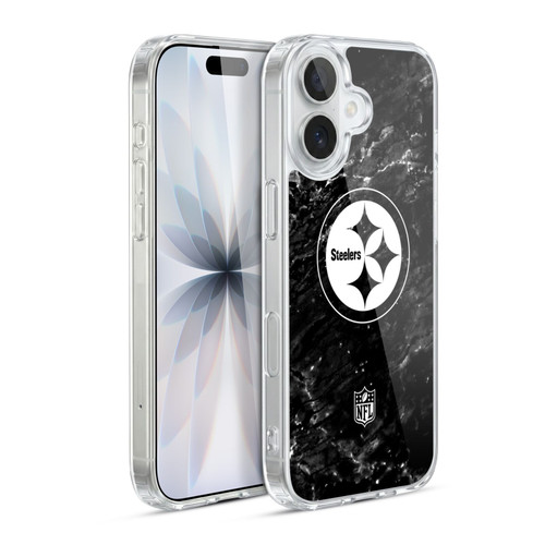 NFL Pittsburgh Steelers Artwork Marble Soft Gel Case for Apple iPhone 17