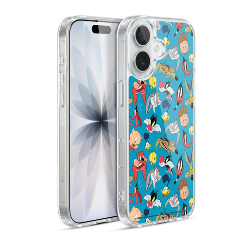 Looney Tunes Patterns Head Shots Soft Gel Case for Apple iPhone 17