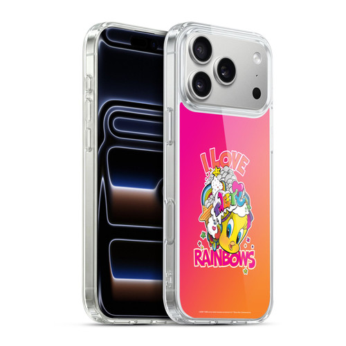 Looney Tunes Patterns I Love Rainbow Soft Gel Case for Apple iPhone 17 Pro Max