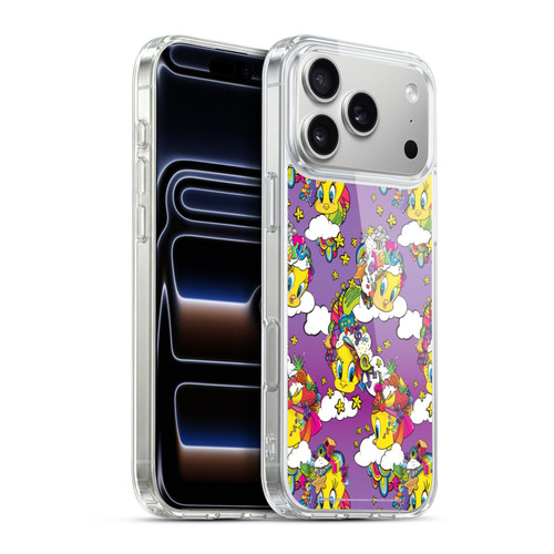 Looney Tunes Patterns Tweety Purple Soft Gel Case for Apple iPhone 17 Pro Max