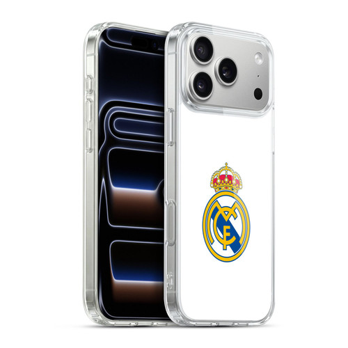Real Madrid CF Origin Plain Logo White Soft Gel Case for Apple iPhone 17 Pro Max