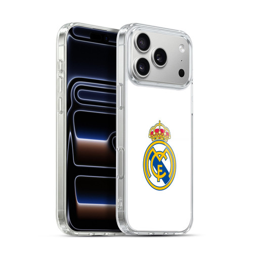 Real Madrid CF Origin Plain Logo White Soft Gel Case for Apple iPhone 17 Pro Max