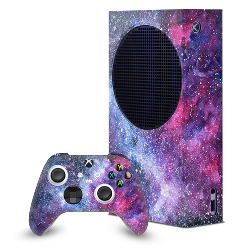 Anis Illustration Art Mix Galaxy Game Console Wrap and Game Controller Skin Bundle for Microsoft Series S Console & Controller