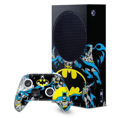 Batman DC Comics Logos And Comic Book Classic Game Console Wrap and Game Controller Skin Bundle for Microsoft Series S Console & Controller